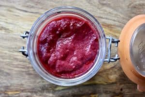 Confiture crue de framboises