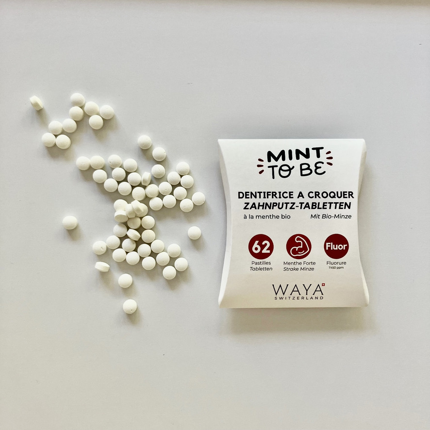 Dentifrice à Croquer Waya – Fraîcheur Suisse Naturelle - Menthe douce sans fluorure