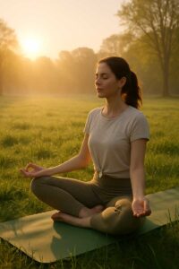 yoga matinal dans la nature