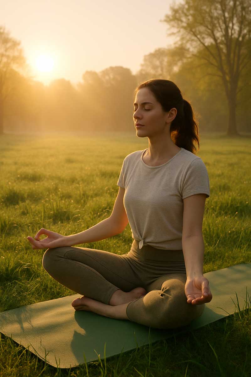 yoga matinal dans la nature